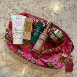 Lancome Beauty Set with Pink Bag